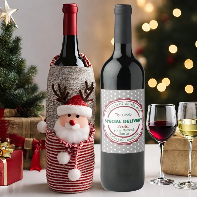 Personalisiertes, geheimes Santa Gift Weinetikett (Von Creator hochgeladen)