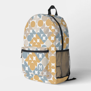 Personalisiertes Gelb Beige Braun Midcentury Art Bedruckter Rucksack