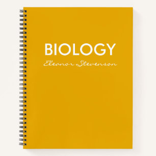 Personalisiertes gelbes Biologie-Wissenschafts-Kar Notizbuch