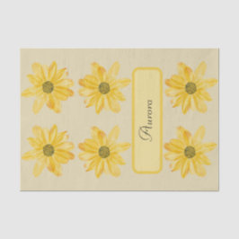 Personalisiertes gelbes Blumenzwirn Seidenpapier