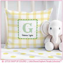 Personalisiertes gelbes Gingham-Monogramm-Kinderzi
