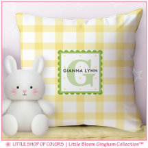 Personalisiertes gelbes Gingham-Monogramm-Kinderzi