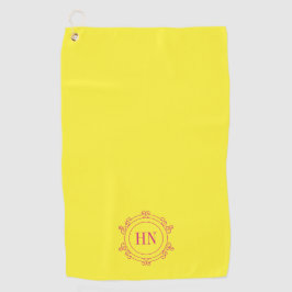Personalisiertes gelbes Golftuch mit Initialen Golfhandtuch