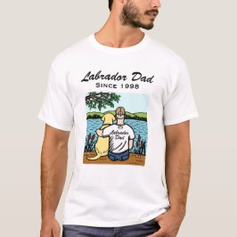 Personalisiertes gelbes Labrador und Vater T-Shirt