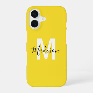 Personalisiertes gelbes Monogramm iPhone 16 Hülle