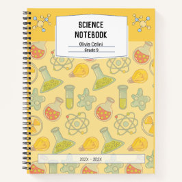 Personalisiertes, gelbes Science-Notebook Notizbuch