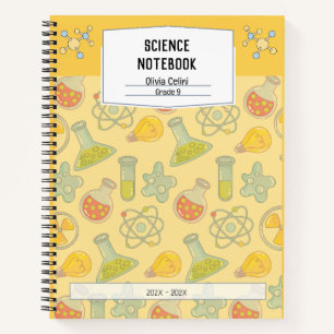 Personalisiertes, gelbes Science-Notebook Notizbuch