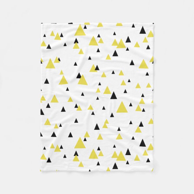 Personalisiertes gelbes und schwarzes geometrische fleecedecke (Vorderseite)