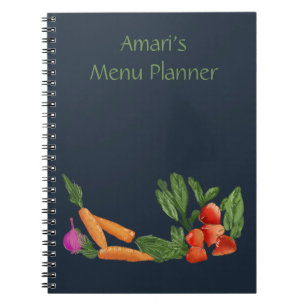 Personalisiertes Gemüsegarten-Notizbuch blau Notizblock