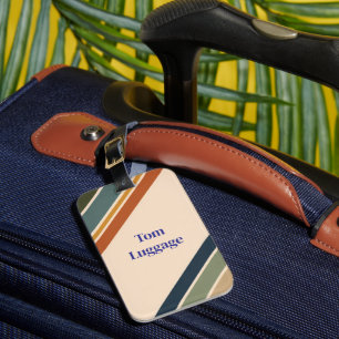 Personalisiertes Gepäckanhänger Modern Retro Farbf