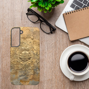 Personalisiertes geprägtes Mandala   Elegantes Boh Samsung Galaxy Hülle