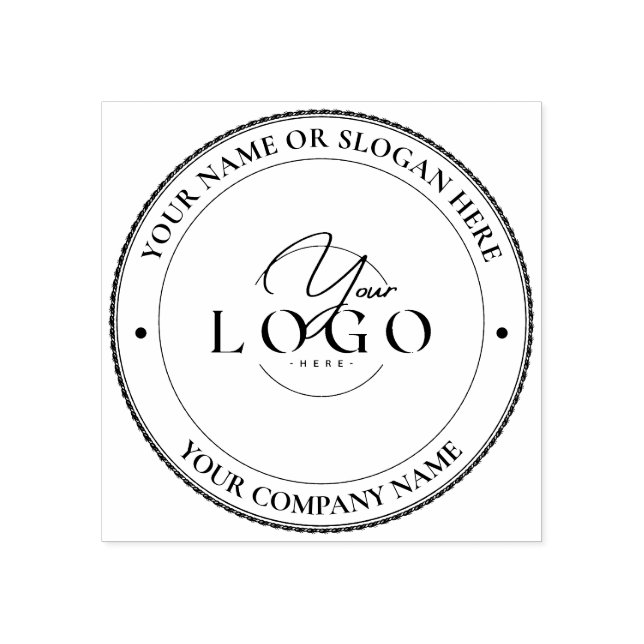 PERSONALISIERTES Geschäftslogo für MODERNE Gummistempel (Prägung)