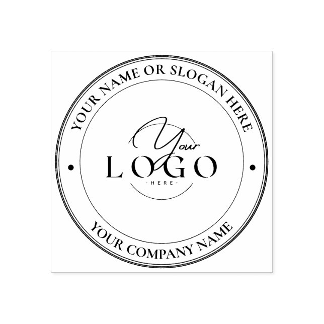 PERSONALISIERTES Geschäftslogo für MODERNE Gummistempel (Prägung)