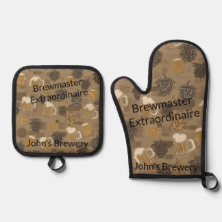 Personalisiertes Geschenk des Biers Lover Ofenhandschuh & Topflappen-Set