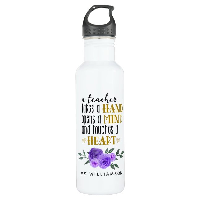 Personalisiertes Geschenk des Lehrers Edelstahlflasche (Vorderseite)