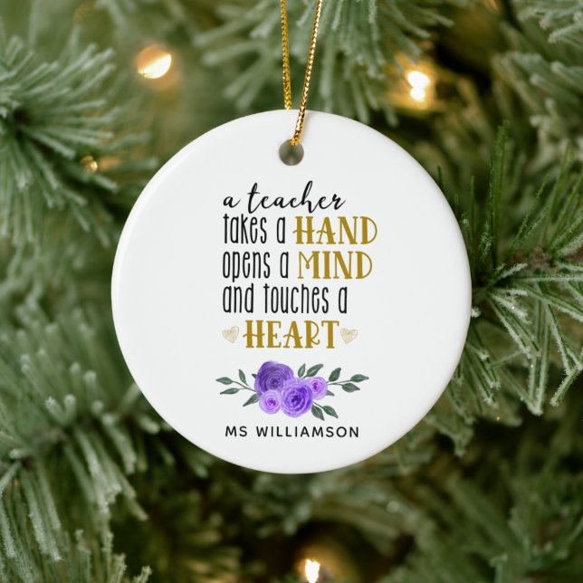 Personalisiertes Geschenk des Lehrers Keramik Ornament (Baum)