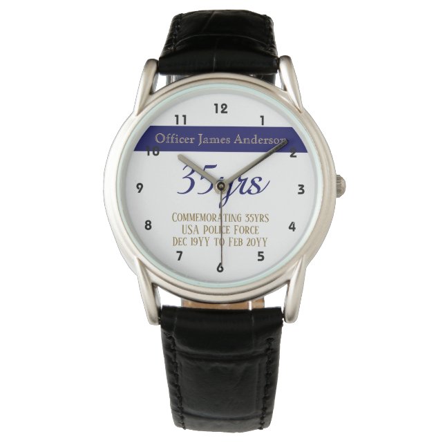 Personalisiertes Geschenk des  Vollzugsbeamten Armbanduhr (Vorderseite)