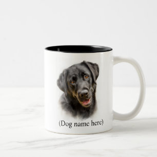 Personalisiertes Geschenk für Black Lab-Hundefraue Zweifarbige Tasse