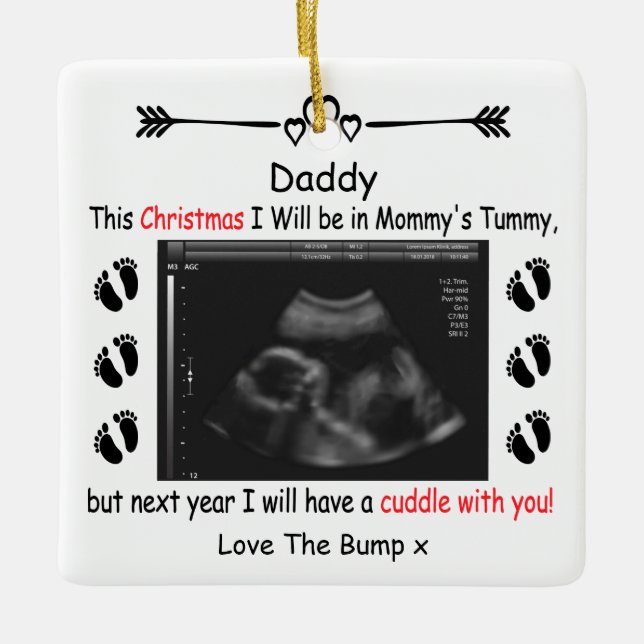 Personalisiertes Geschenk für Daddy, der aus dem B Keramikornament (Vorderseite)