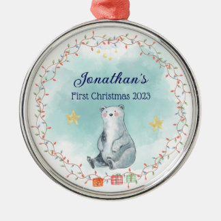 Personalisiertes Geschenk für das erste Weihnachts Ornament Aus Metall