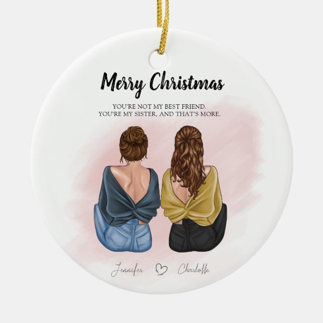 Personalisiertes Geschenk für den besten Freund -  Keramik Ornament (Vorne)