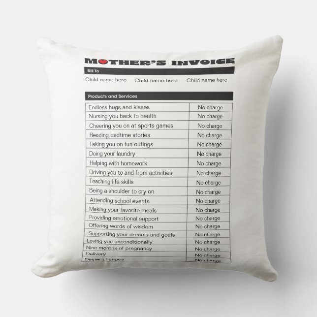 Personalisiertes Geschenk für den Muttertag Kissen (Vorderseite)