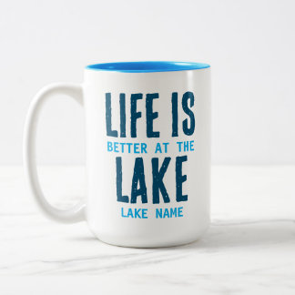 Personalisiertes Geschenk für den See Zweifarbige Tasse