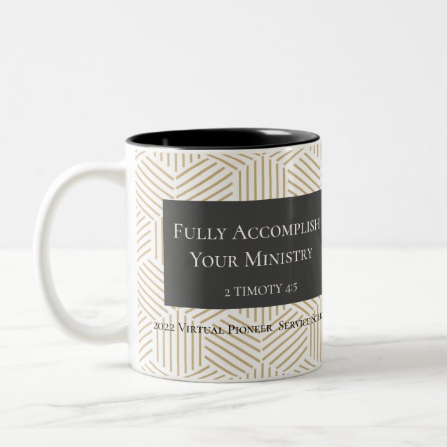 Personalisiertes Geschenk für die Pionierbrüder de Zweifarbige Tasse (Links)