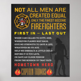Personalisiertes Geschenk für Feuerwehrleute. Feue Poster