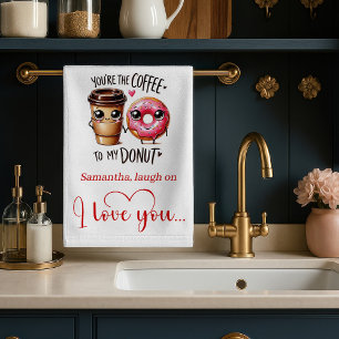 Personalisiertes Geschenk für Freundin Valentinsta Geschirrtuch