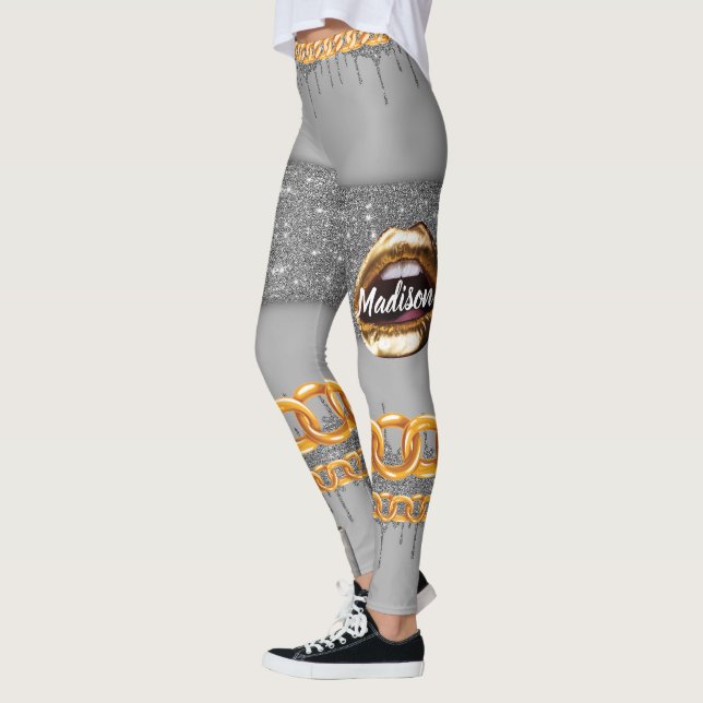 Personalisiertes Geschenk für Geburtstag, Braut, H Leggings (Links)