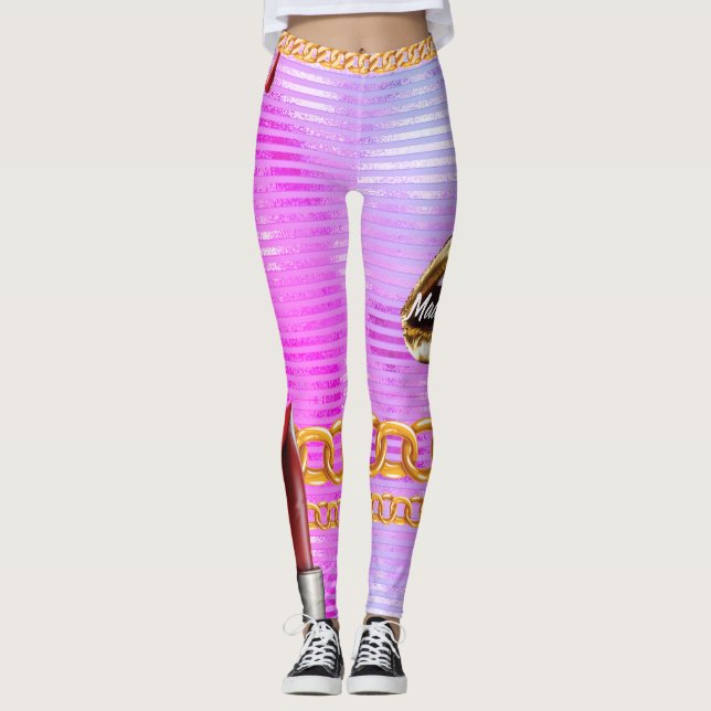 Personalisiertes Geschenk für Geburtstag, Braut, H Leggings (Vorderseite)