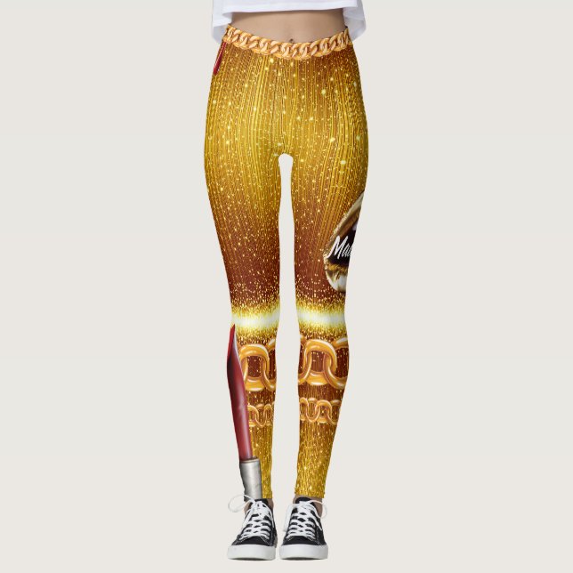 Personalisiertes Geschenk für Geburtstag, Braut, H Leggings (Vorderseite)