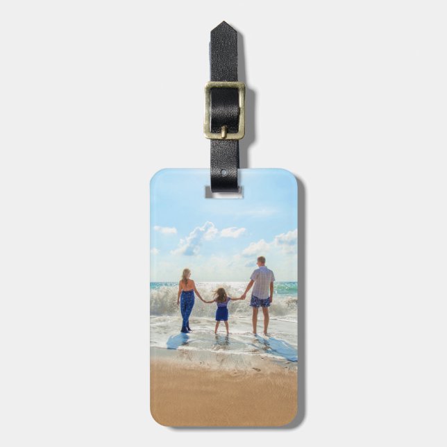 Personalisiertes Geschenk für Ihr Foto Gepäckmarke Gepäckanhänger (Vorderseite vertikal)