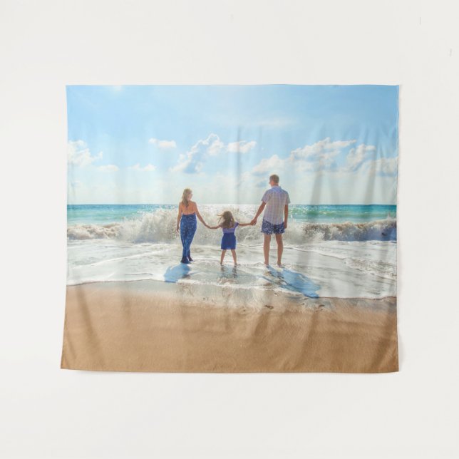 Personalisiertes Geschenk für Ihr Foto Wandteppich (Vorderseite (Horizontal))