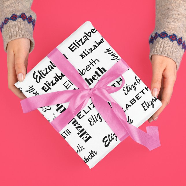 Personalisiertes Geschenk für Initial-Message-Must Geschenkpapier (Name Initials Message Pattern Personalized Gift Wrapping Paper)