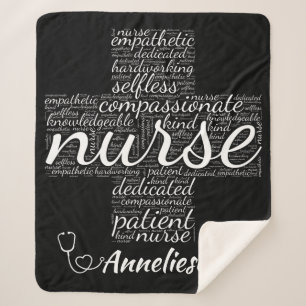 Personalisiertes Geschenk für Krankenschwestern un Sherpadecke
