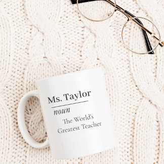 Personalisiertes Geschenk für Lehrer der Custom Wo Kaffeetasse