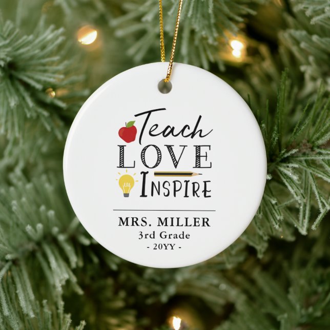 Personalisiertes Geschenk für Lehrer Keramik Ornament (Baum)