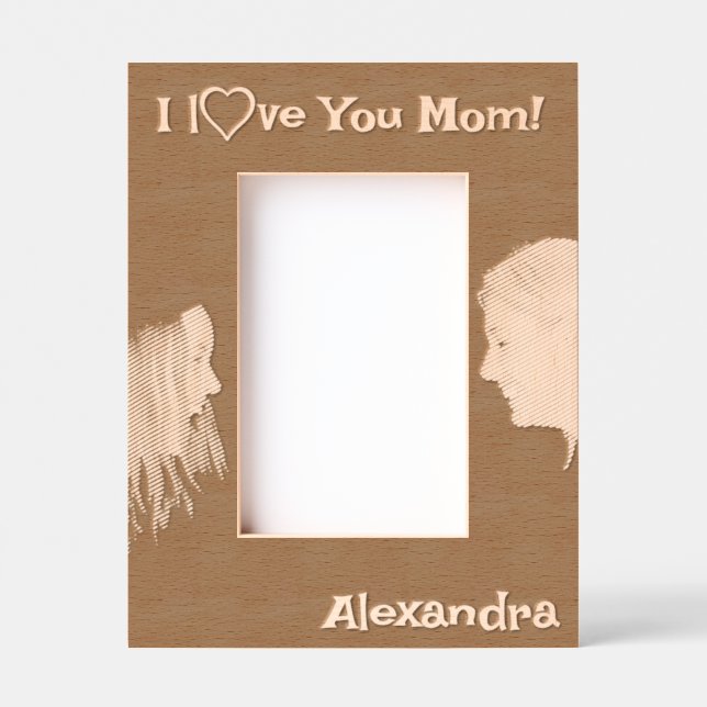 Personalisiertes Geschenk für Mama Geätzte Rahmen (Vorderseite)