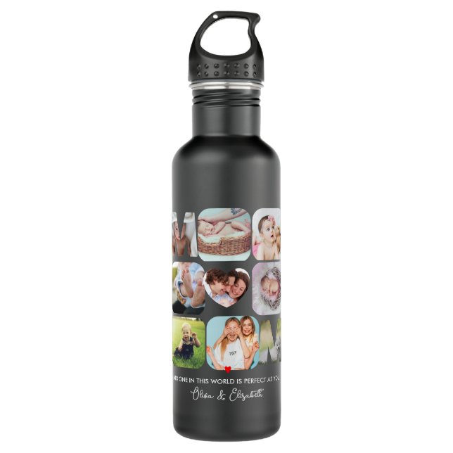 Personalisiertes Geschenk für Mama Muttertagsgesch Edelstahlflasche (Vorderseite)