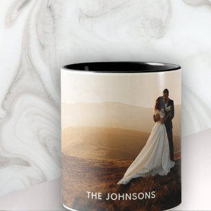 Personalisiertes Geschenk für moderne Foto-Tasse Zweifarbige Tasse