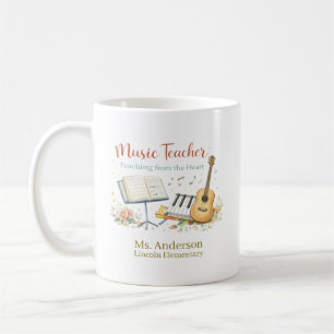 Personalisiertes Geschenk für Musiklehrer Kaffeetasse