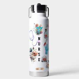 Personalisiertes Geschenk für Reisen mit Blumenblä Trinkflasche