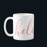 Personalisiertes Geschenk für Skriptnamen Benutzer Kaffeetasse<br><div class="desc">Eine wunderschöne Tasse mit einem individuelle Name in einem modernen, eleganten Skript-Schriftart. Rosa und weiß. Wunderbar als Muttertag, Urlaub, Geburtstag, Hauswärme oder Brautjunggeschenk.</div>