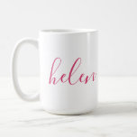 Personalisiertes Geschenk für Skriptnamen Benutzer Kaffeetasse<br><div class="desc">Eine wunderschöne Wasserflasche mit einem individuelle Name in einem modernen,  eleganten Schriftart. In Rosa und Weiß. Wunderbar als Muttertag,  Urlaub,  Geburtstag,  Hauswärme oder Brautjunggeschenk.</div>