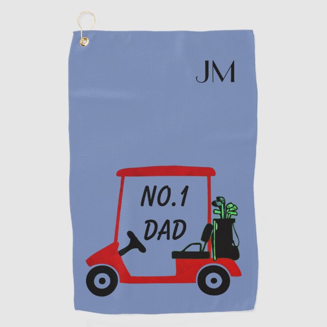 Personalisiertes Geschenk für Vater Golfhandtuch (Vorderseite)