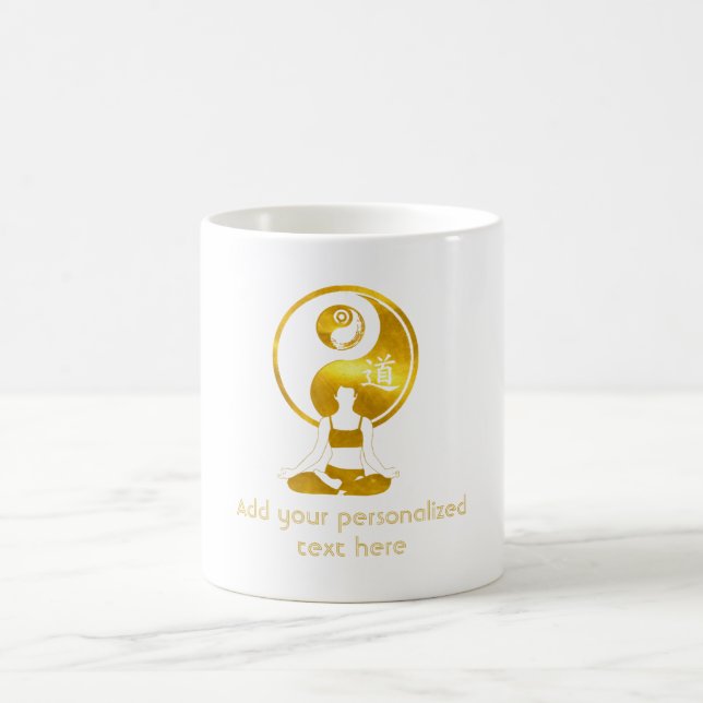 Personalisiertes Geschenk für Yoga Instructor Gold Kaffeetasse (Mittel)