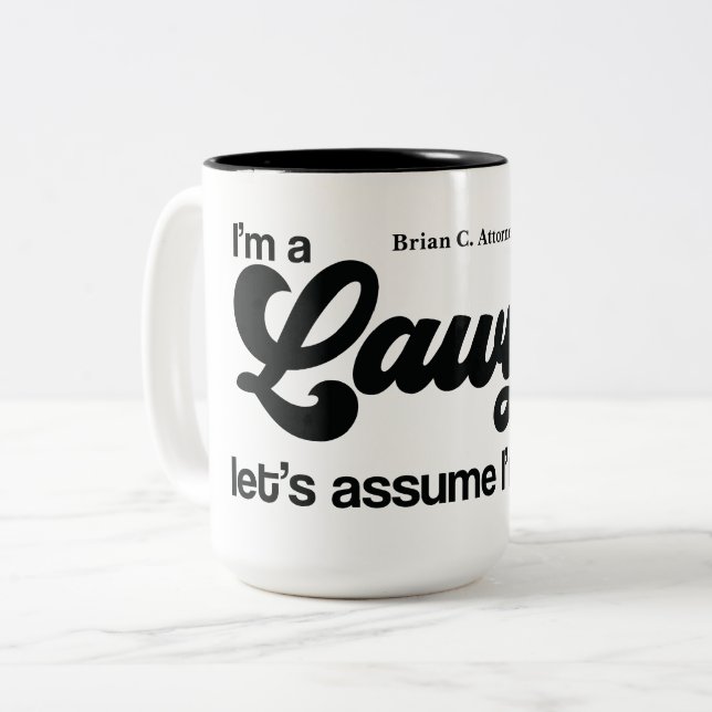 Personalisiertes Geschenk "Ich bin ein Anwalt" Zweifarbige Tasse (Vorderseite Links)