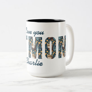 Personalisiertes Geschenk | Katzen-Mama Liebt Dich Zweifarbige Tasse